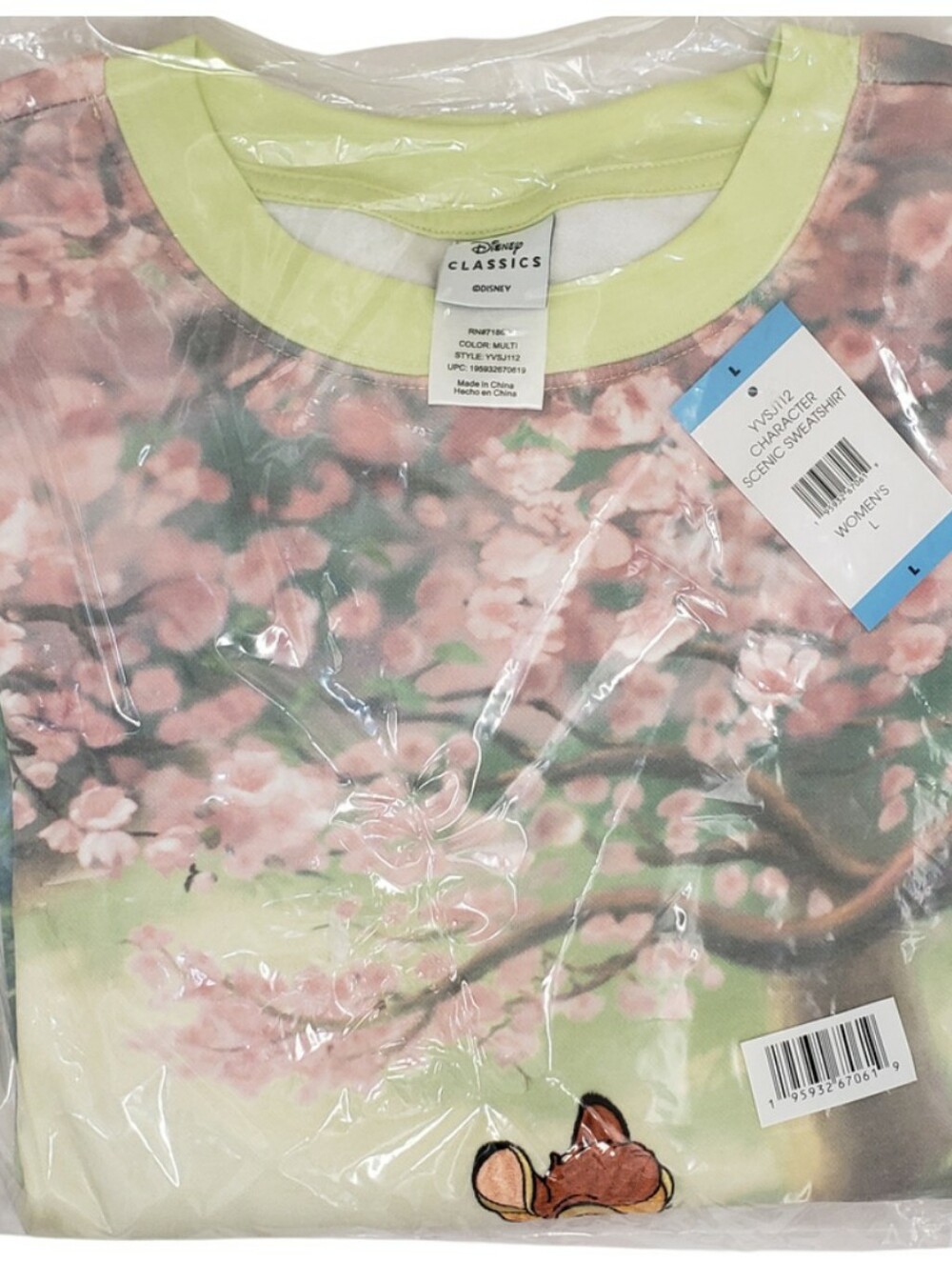 Character Women's  Scenic Sweatshirt Bambi NWT
